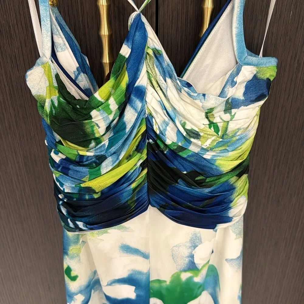 Roberto Cavalli Abstract Print Dress 💙💛💚🤍 - Picture 17 of 17